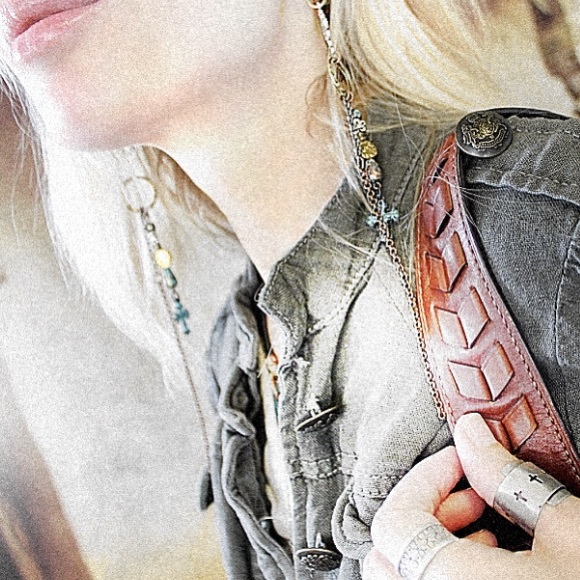 upcycled Jewelry - {very long} upcycled mixed metal earrings